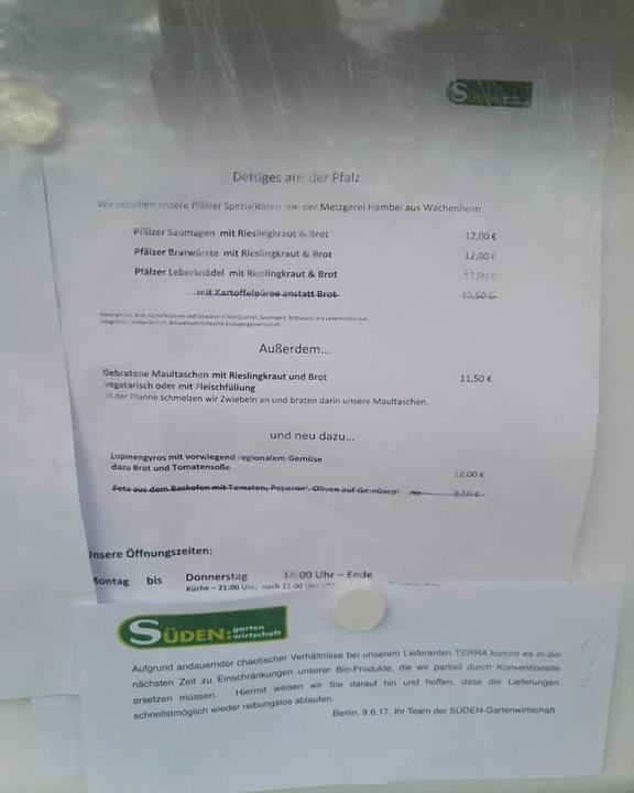Süden Gartenwirtschaft