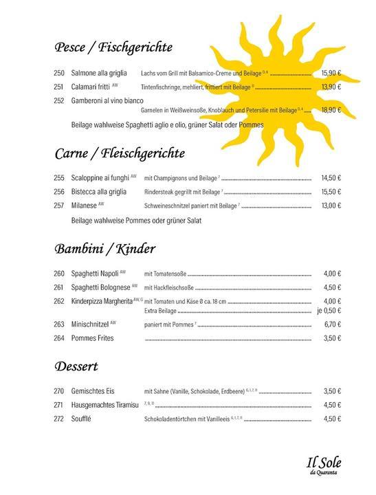 Ristorante Pizzeria Il Sole Da Quaranta