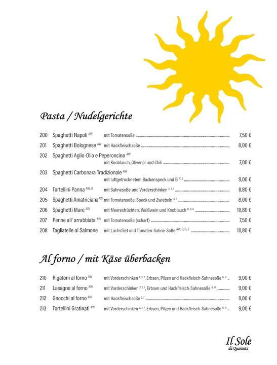 Ristorante Pizzeria Il Sole Da Quaranta