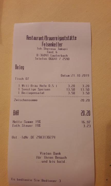 Gaststaette Felsenkeller Brauereigaststaette